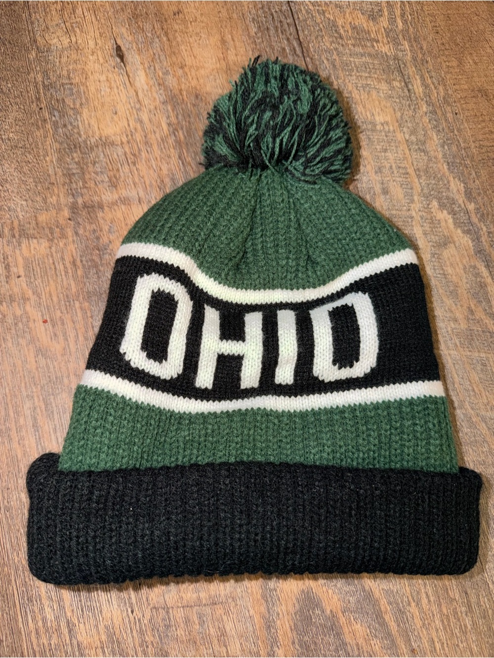 💚🤍Ohio University Bobcats Pom Beanie Unisex- Green & Black ‘47🤍💚 - Picture 2 of 6